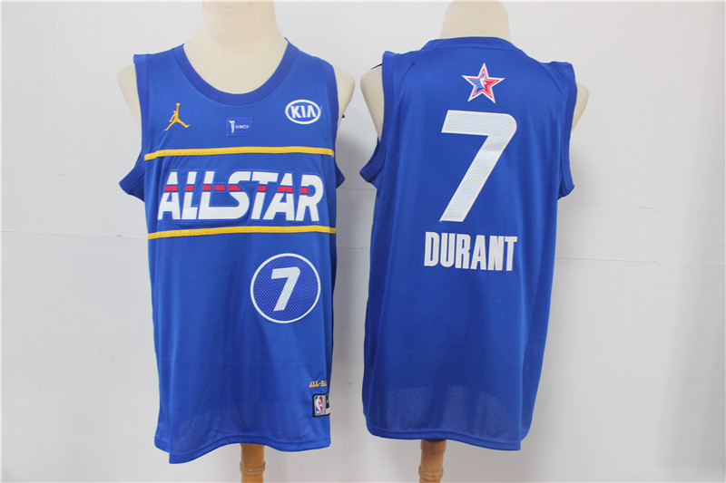 Men Brooklyn Nets #7 Durant blue 2021 NBA All Star jerseys 